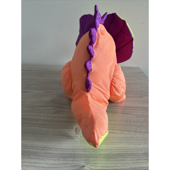 Trendmasters Triceratops Dinosaur Nylon Plush Vintage 1992 Stuffed Animal Toy - Picture 6 of 9